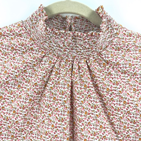 NEW Tuckernuck Pomander Place Floral Modoc Blouse Women Size S Smocked Mock Neck - Picture 4 of 14